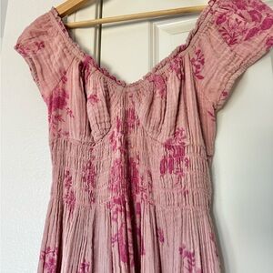 Free People Pink Floral Mini Dress